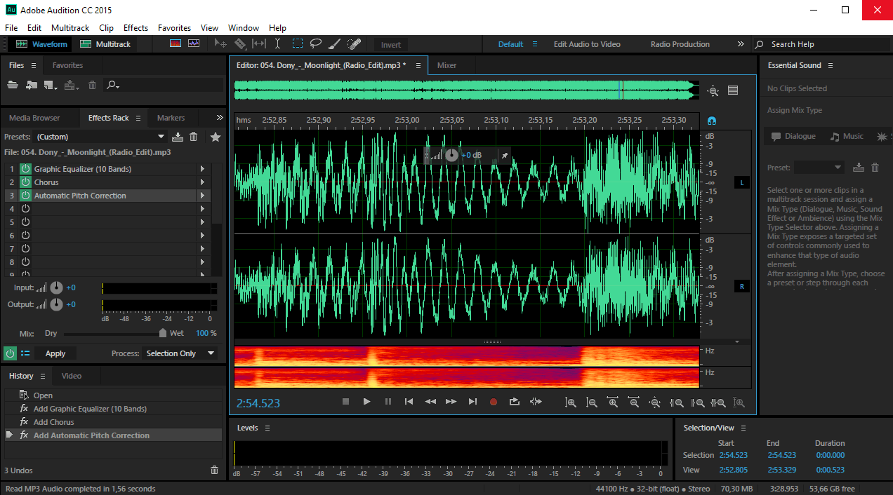 Как сделать дикторский голос в adobe audition